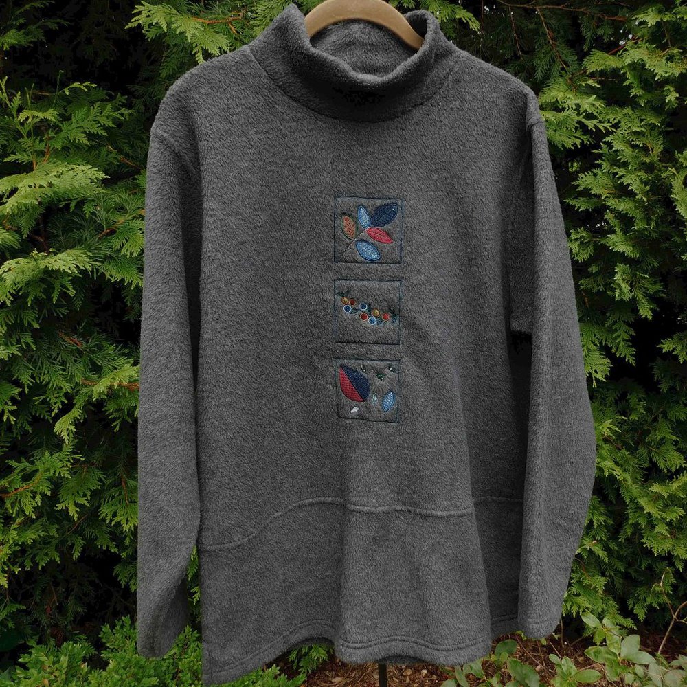 Nick & Sarah Soft Fleece Mockneck Peplum Top